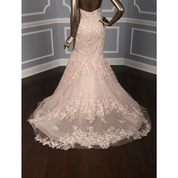 ISABELLE ARMSTRONG Zoe Blush Pink Beaded Strapless Wedding Dress Bridal Gown - Picture 12 of 14